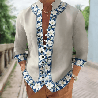 Digital Printing Fashion Trend Men's Linen Shirt - Epictzar Intl.