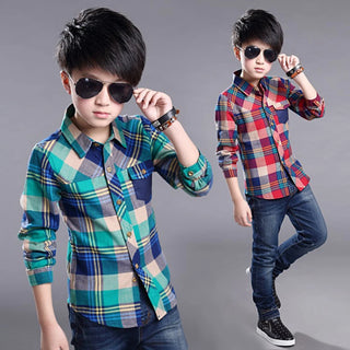 Toddler Boys Long Sleeve Plaid Shirts