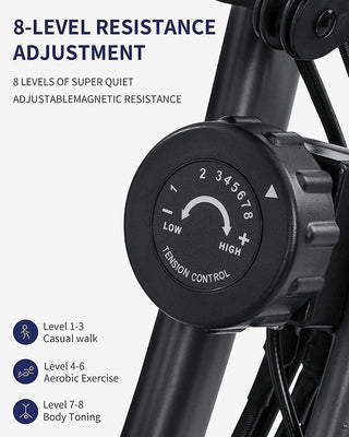 Exercise Bike Folding Magnetic Upright Stationary Bike with Pulse Sensor LCD Monitor Indoor Cycling Bike Stationary Bike