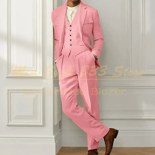 High Quality Single Breasted 3 Pcs Pants Suits
