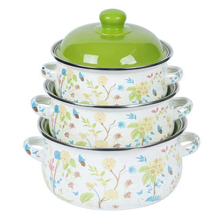 Enamel Vintage Stock Pot Set