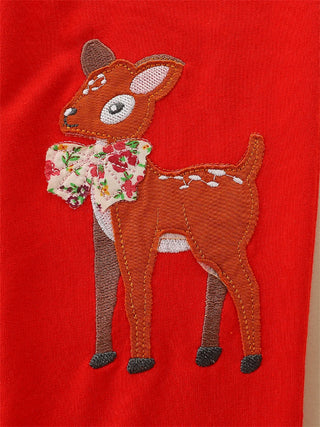 Toddler Warm Deer Print 2Pcs Outfit Set