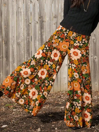 All-Season Floral Wide-Leg Pants