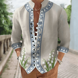 Digital Printing Fashion Trend Men's Linen Shirt - Epictzar Intl.