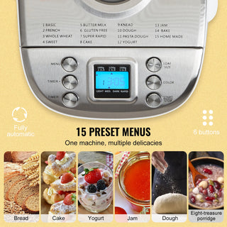 Nonstick Ceramic 15-in-1 Bread Maker Machine