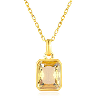 Women Real 18k Gold Rectangle Pendant