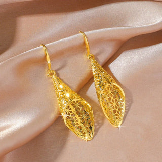 Luxury 24K Hollow Leaf Earrings - Epictzar Intl.