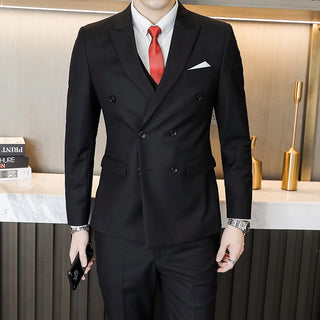 S-6XL Blazer Pants Men's Double-breasted Suit Jacket and Trousers Men's Casual Business Suits Groom's Wedding Dress Party Tuxedo