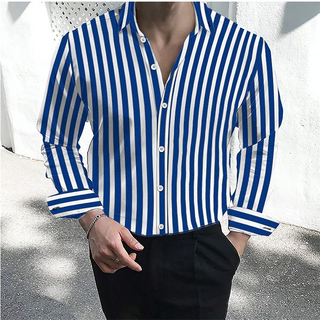 Men's Formal Long-sleeve Striped Shirt