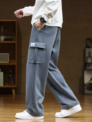Men Multi-Pockets Drawstring Sweatpants