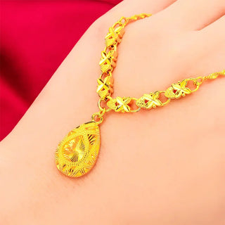 Elegant 24K Gold Water Drop Pendant