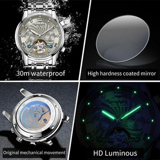 OLEVS Men's Watches 7088 Luxury Trend Fashion Automatic Mechanical Watch for Man Hollow Quartz Movement Complete Calendar Week