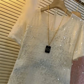 Elegant Shiny Vintage Sequins Dress