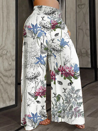 Elastic High Waist Loose Fit Pants
