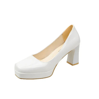 Women Square Heels Pumps Shoes