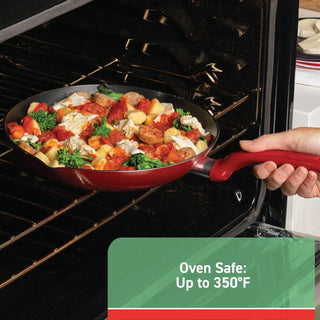 Easy Care, 20 Piece Non-Stick Pots and Pans Cookware Set, Red