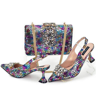 Italian Rhinestone Shoe & Bag Set