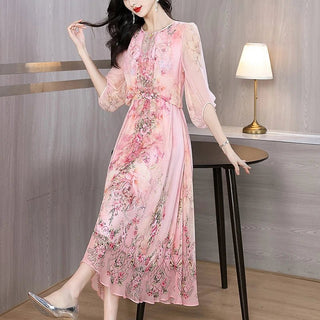 Floral Silk Luxury Dance Party Dress - Epictzar Intl.