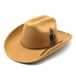 New 9.5CM Wide Brim Western Cowboy Hat For Men's Vintage Fascinator Cowgirl Jazz Hat Cloche Church Caps Sombrero Hombre