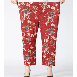 Elastic High Waist Loose Cropped Pants