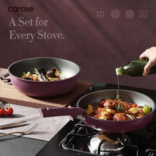 21pcs Pots and Pans Set, Nonstick Cookware Set Detachable Handle, Induction Kitchen Cookware Sets Non Stick with Removable Hand