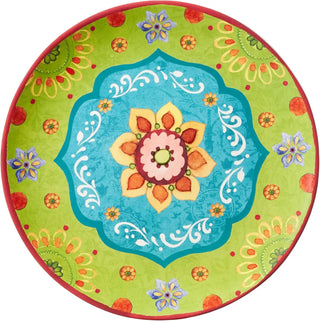 Tunisian Sunset 16-Piece Ceramic Dinnerware Set, Service for 4 – Colorful Boho Plates, Bowls & Mugs with Global Floral Patterns
