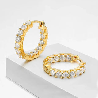 COSYA 2.6ct D Color Moissanite Earrings For Women 925 Sterling Silver Plated White Gold Hoop Earring Sparkling Wedding Jewelry