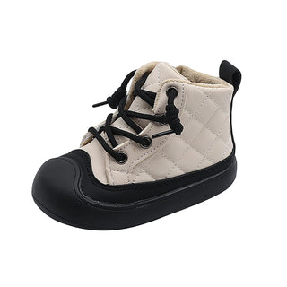 Faux Fur Winter Boots For Children Trend Fashion Plaid Kid's Plush Boots Anti-slippery Boy's Girl's Snow Boots Winter Shoes