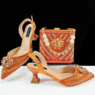 Italian Design Rhinestone Shoes & Matching Bag - Epictzar Intl.