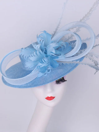 Burgundy Millinery Caps Headbands Accessories Imitation Sinamay Derby Cocktail Hat Women Bridal Hair Fascinator Feather Fancy