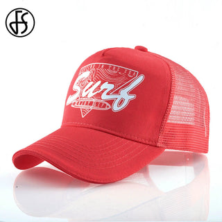 FS Red Yellow 5 Panel Baseball Cap For Men Women Summer Breathable Mesh Trucker Hats Snapback Hip Hop Caps Bone Masculino 2025