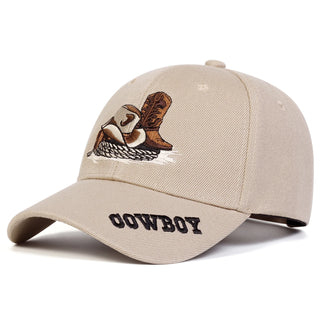 Unisex COWBOY Letter Embroidery Baseball Caps Spring Autumn Outdoor Adjustable Casual Hats Sunscreen Hat