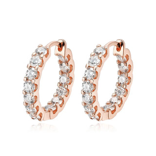 COSYA 2.6ct D Color Moissanite Earrings For Women 925 Sterling Silver Plated White Gold Hoop Earring Sparkling Wedding Jewelry