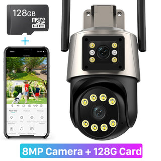 ABUNTU 12MP 6K Wifi Surveillance Camera 8X Digital Zoom Outdoor PTZ Wifi Camera Human Detection Alarm 4K Security Camera ICSEE