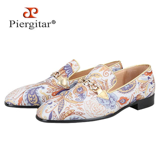 Genuine Leather Floral Slip-On Loafers