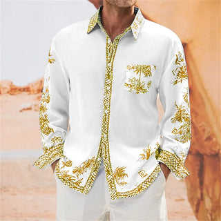2023 Fashionable Shirts for Men Luxurious and Comfortable Bamboo Fiber Cotton Men's Shirts with Pocket Buttons Long Sleeve S-6XL