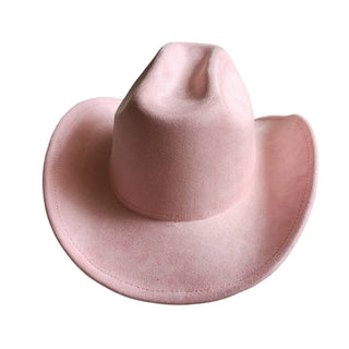 Suede Leather Cowboy Fedora Hat