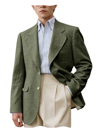 Linen Single Breasted Blazer Business Suit