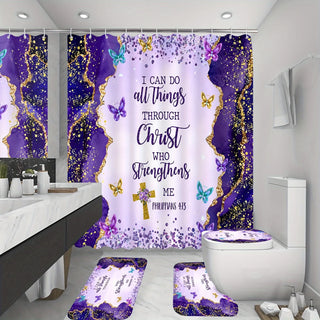Christians Waterproof Shower Curtain Set