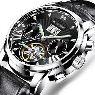 POEDAGAR Men Watch Top Brand Luxury Automatic Mechanical Watches Waterproof Luminous Business Stainless Stain Men's Wristwatch