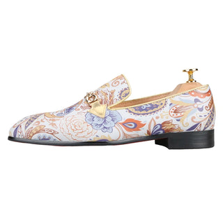 Genuine Leather Floral Slip-On Loafers