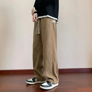 Multi-Pockets Drawstring Wide Sweatpants