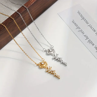 Trendy Rose Moissanite Elegant Pendant