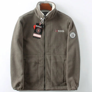Winter Jacket Pocket Solid Color Casual Polar Fleece Men's Jacket Cold-Proof Thickened Male Warm Clothes Outwear Clothing Fleece