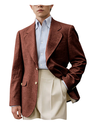 Linen Single Breasted Blazer Business Suit
