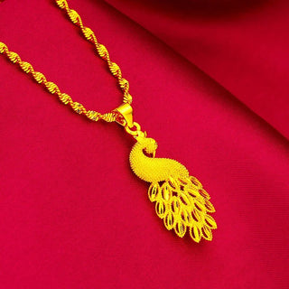Peacock Gradient Gold Pendant Necklace - Epictzar Intl.