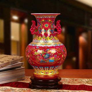 Crystal Glazed Pomegranate Ceramic Vase