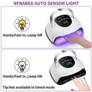 Professional 220W UV LED Nail Dryer With 57 Lamp Beads Smart Sensor Fast Curing Nail Lamp For Gel Polish Salon And Home Manicure