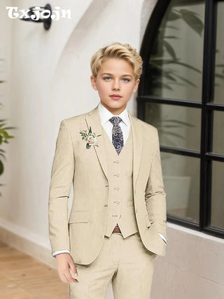 Wedding Activities Linen Tuxedo 3Pcs Suits