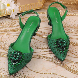 Italy-Inspired Rhinestone Design Sandals